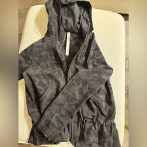 Black Lulu Camouflage Hooded Jacket